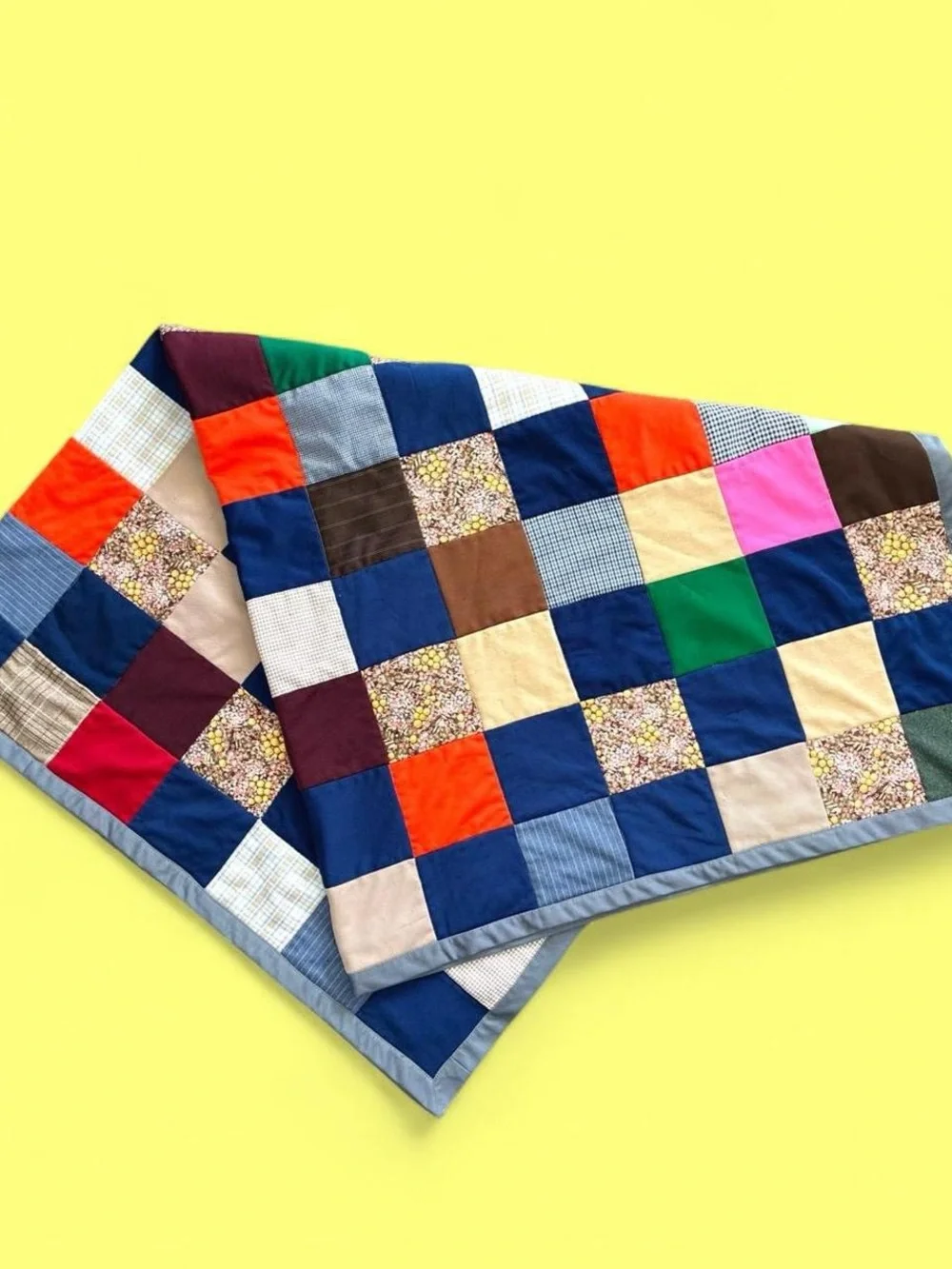 Vintage 70’s Handmade Colorful Patchwork Farmhouse Hippie Quilt